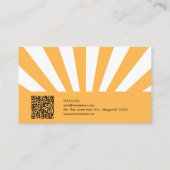オレンジ色のレトロとQR名刺 名刺 (裏面)