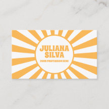 オレンジ色のレトロとQR名刺