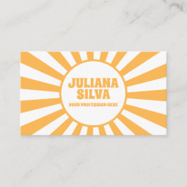 オレンジ色のレトロとQR名刺 名刺