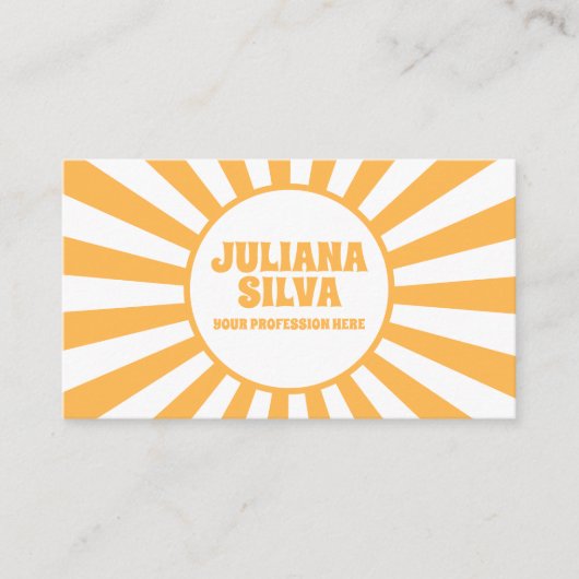 オレンジ色のレトロとQR名刺 名刺 (正面)