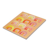 オレンジ色のレトロなレトロなアート タイル (側面)