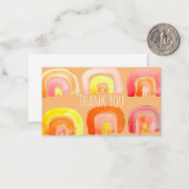 オレンジ色のレトロなレトロなアート ノートカード (正面/裏面インサイチュ)