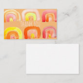 オレンジ色のレトロなレトロなアート ノートカード (正面/裏面)