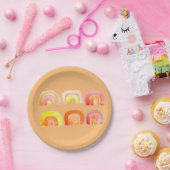 オレンジ色のレトロなレトロなアート ペーパープレート (パーティー)