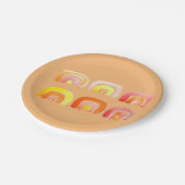 オレンジ色のレトロなレトロなアート ペーパープレート (アングル)