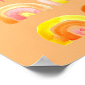 オレンジ色のレトロなレトロなアート ポスター (角)