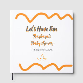 オレンジ色のレトロスペインのな赤ちゃんシャワーモダン ゲストブック