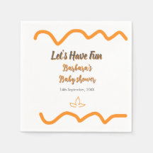 オレンジ色のレトロスペインのな赤ちゃんシャワーモダン