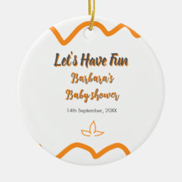 オレンジ色のレトロスペインのな赤ちゃんシャワーモダン セラミックオーナメント