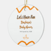 オレンジ色のレトロスペインのな赤ちゃんシャワーモダン セラミックオーナメント (左)