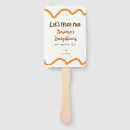 オレンジ色のレトロスペインのな赤ちゃんシャワーモダン ハンドファン