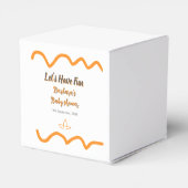 オレンジ色のレトロスペインのな赤ちゃんシャワーモダン フェイバーボックス (裏面サイド)