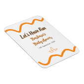 オレンジ色のレトロスペインのな赤ちゃんシャワーモダン マグネット (右側)