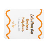 オレンジ色のレトロスペインのな赤ちゃんシャワーモダン マグネット (横)