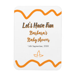 オレンジ色のレトロスペインのな赤ちゃんシャワーモダン マグネット