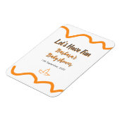 オレンジ色のレトロスペインのな赤ちゃんシャワーモダン マグネット (左側)