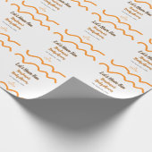 オレンジ色のレトロスペインのな赤ちゃんシャワーモダン ラッピングペーパー (角)