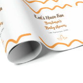 オレンジ色のレトロスペインのな赤ちゃんシャワーモダン ラッピングペーパー (ロールコーナー)