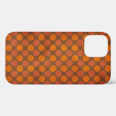 オレンジ色のレトロヴィンテージ円パターンCase-Mate iPh Case-Mate iPhoneケース (裏面 (横))