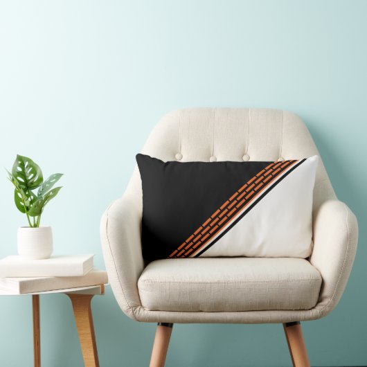 オレンジ色のレンガ模様 ランバークッション (椅子)