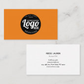 オレンジ色のロゴの名刺 名刺 (正面/裏面)