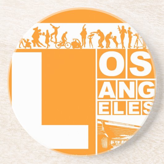 オレンジ色のロサンゼルスポスター コースター (正面)