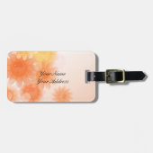 オレンジ色のロマンチックなヴィンテージの花 ラゲッジタグ (正面横)