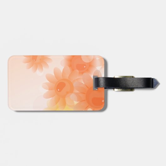 オレンジ色のロマンチックなヴィンテージの花 ラゲッジタグ (裏面横)