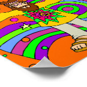 オレンジ色のロンハエアー付きヒッピー ポスター (角)