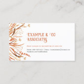 オレンジ色のワイルドフラワーロゴなし – アポイントメントカード 名刺 (裏面)