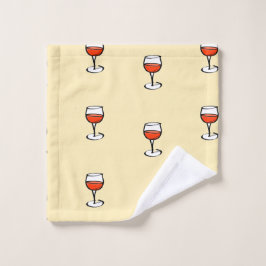 オレンジ色のワインをグラス ウォッシュタオル