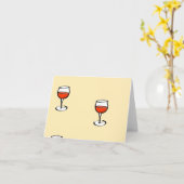 オレンジ色のワインをグラス カード (黄色い花)