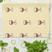 オレンジ色のワインをグラス キッチンタオル (折り畳み)