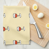 オレンジ色のワインをグラス キッチンタオル (四つ折り)