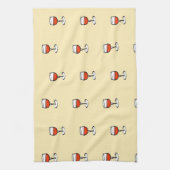 オレンジ色のワインをグラス キッチンタオル (縦)