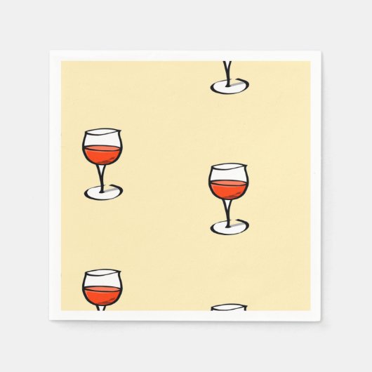 オレンジ色のワインをグラス スタンダードカクテルナプキン (正面)