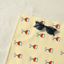 オレンジ色のワインをグラス ビーチタオル