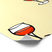 オレンジ色のワインをグラス ポスター (角)