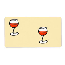 オレンジ色のワインをグラス ラベル