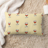 オレンジ色のワインをグラス ランバークッション (ブランケット)