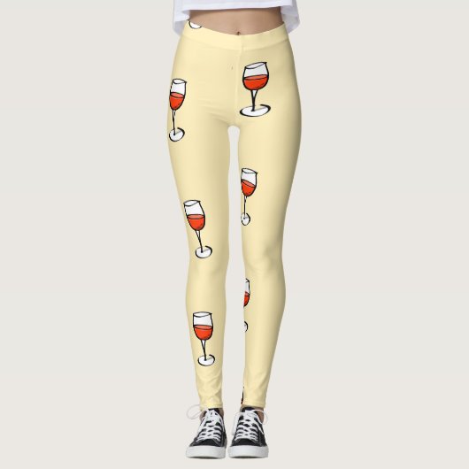 オレンジ色のワインをグラス レギンス (正面)