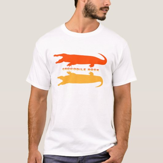 オレンジ色のワニの反射 Tシャツ (正面)