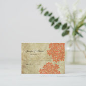 オレンジ色のヴィンテージフローラシーティングカード プレイスカード (スタンド正面)