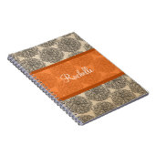 オレンジ色のヴィンテージ《植物》百日草 ノートブック (右側)