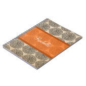 オレンジ色のヴィンテージ《植物》百日草 ノートブック (左側)