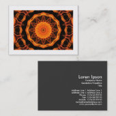 オレンジ色の万華鏡のように千変万化するパターン01 縁ど () 名刺 (正面/裏面)