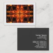 オレンジ色の万華鏡のように千変万化するパターン03 縁ど () 名刺 (正面/裏面)