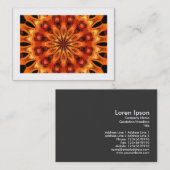 オレンジ色の万華鏡のように千変万化するパターン05 縁ど () 名刺 (正面/裏面)