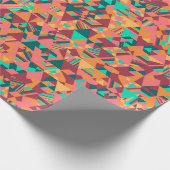 オレンジ色の三角モザイク ラッピングペーパー (角)