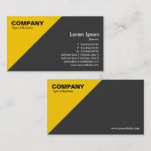 オレンジ色の三角形コーナー – ダークグレー 名刺 (正面/裏面)